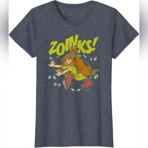 NWT Scooby-Doo Shaggy Zoinks T-Shirt, Womens, Heather Blue, Large